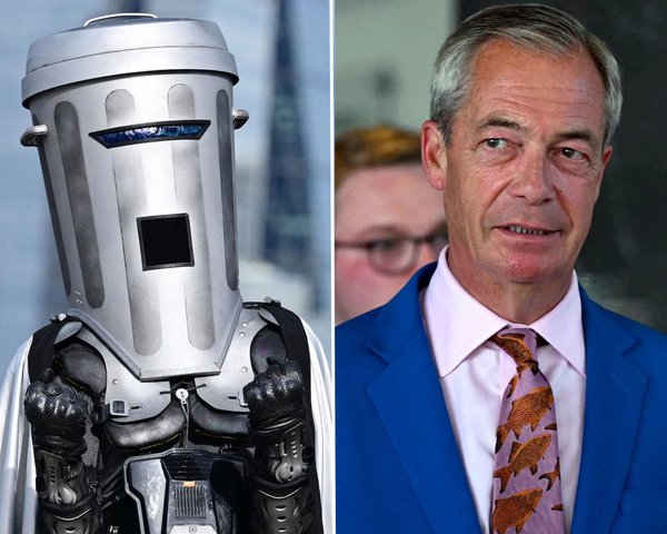 A picture of farage taking on the establishment