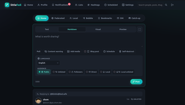 Upon clicking into the status box the options become available
