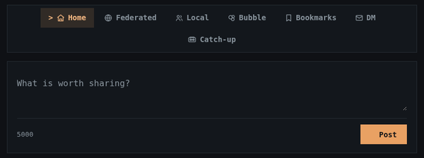 Upper menu and compose field.