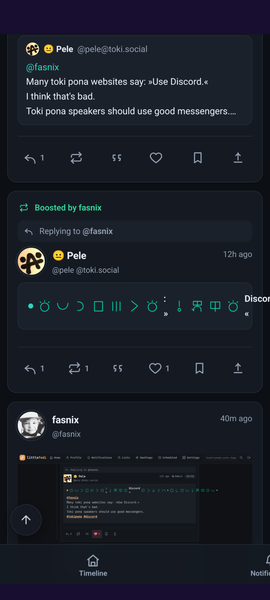 screenshot of littleFedi with a post of symbols which overflows the text area and messes up the whole UI bottom toolbar.