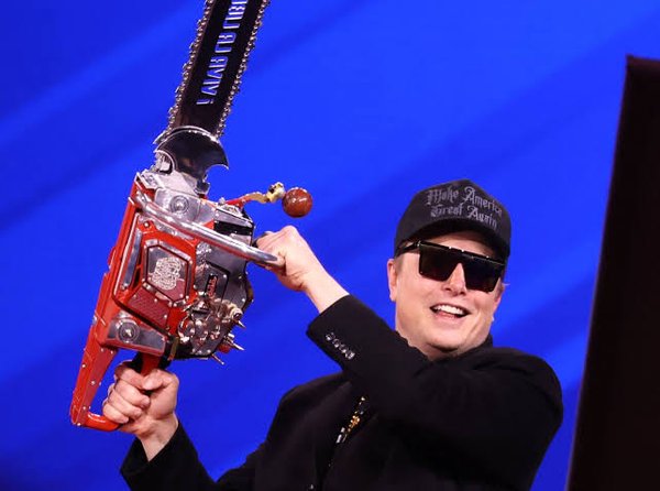 Musk with chainsaw