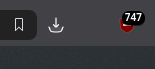 uBlock Origin steht bei 747 Trackern.