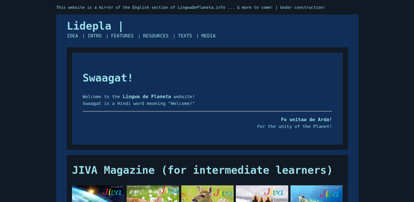 Screenshot der Sprachlern-Website Lidepla.net